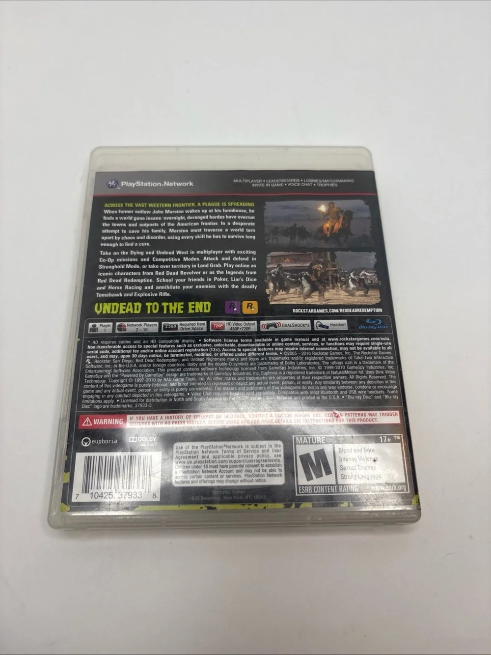Red Dead Redemption: Undead Nightmare (Sony PlayStation 3 2010) No Manual